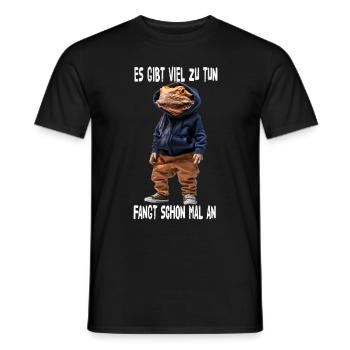 There's a lot to do, let's start - Men's T-Shirt - black - Front - AI Model Male 178 light (178cm)