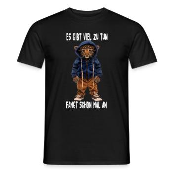 There's a lot to do, let's start - Men's T-Shirt - black - Front - AI Model Male 178 light (178cm)