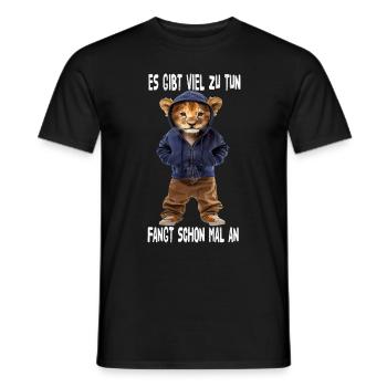 There's a lot to do, let's start - Men's T-Shirt - black - Front - AI Model Male 178 light (178cm)