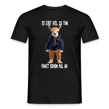 There's a lot to do, let's start - Men's T-Shirt - black - Front - AI Model Male 178 light (178cm)