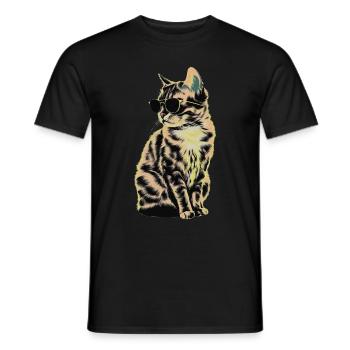 Sonnenbrille mit Tonkanesen-Katze Geschenk - Männer T-Shirt - Schwarz - Vorne - AI Model Male 178 light (178cm)