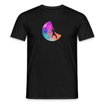 Bouldering climbing mountains mountaineering climbers - Men's T-Shirt - black - Front - AI Model Male 178 light (178cm)