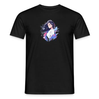 Asian Urban Girl - Yumi - Men's T-Shirt - black - Front - AI Model Male 178 light (178cm)