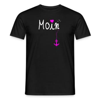 Moin Norddeutsch Nordsee Ostsee Lustiges Funshirt - Männer T-Shirt - Schwarz - Vorne - AI Model Male 178 light (178cm)