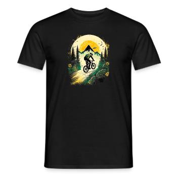 Mountain Bike BMX MTB Bike Street Trial Outdoor - Men's T-Shirt - black - Front - AI Model Male 178 light (178cm)