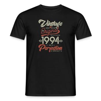 1994 anniversaire vintage Né 1994 - T-shirt homme - noir - Devant - AI Model Male 178 light (178cm)