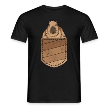Nagetier Geschenk Niedliches Brusttasche Capybara - Männer T-Shirt - Schwarz - Vorne - AI Model Male 178 light (178cm)