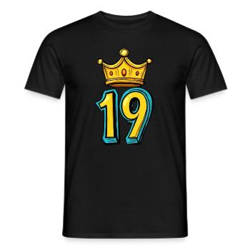 19 Couronne de chiffres - T-shirt homme - noir - Devant - AI Model Male 178 light (178cm)