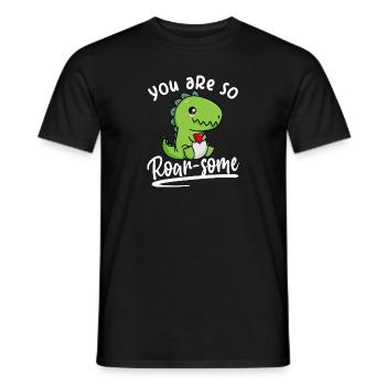 Du bist großartig - Wortspiel Dino Roarsome Spuch - Männer T-Shirt - Schwarz - Vorne - AI Model Male 178 light (178cm)