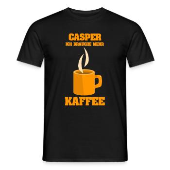 Kaffee Kaffetasse Cafe Casper - Männer T-Shirt - Schwarz - Vorne - AI Model Male 178 light (178cm)