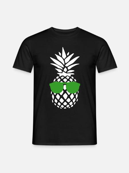 Coole Ananas - Ananas - Sonnenbrille - Sommer - Männer T-Shirt - Schwarz