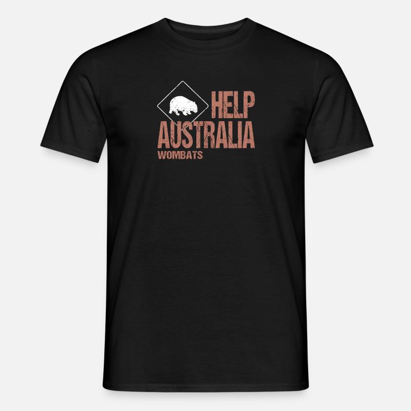 HELP AUSTRALIA WOMBATS - Männer T-Shirt - Schwarz