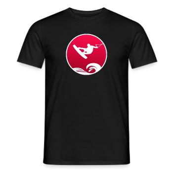 wakeboard wakeboarder wakestyle wavemaster - Men's T-Shirt - black - Front - AI Model Male 178 light (178cm)