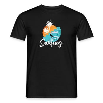 Surfer Surf Surf Surf Planche à vagues Planche à voile - T-shirt homme - noir - Devant - AI Model Male 178 light (178cm)
