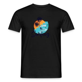 Surfer Surf Surf Surf Planche à vagues Planche à voile - T-shirt homme - noir - Devant - AI Model Male 178 light (178cm)