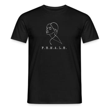 F E M A L E - Men's T-Shirt - black - Front - AI Model Male 178 light (178cm)