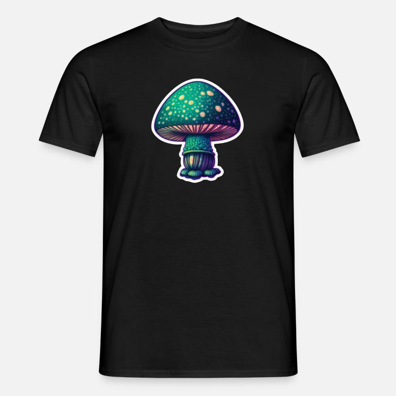 Psychedelic Mushroom - Männer T-Shirt - Schwarz