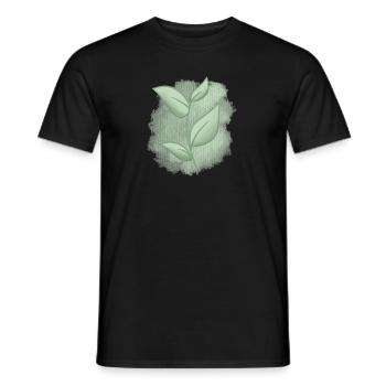 sommerlich frisch, grüne Blätter - Männer T-Shirt - Schwarz - Vorne - AI Model Male 178 light (178cm)