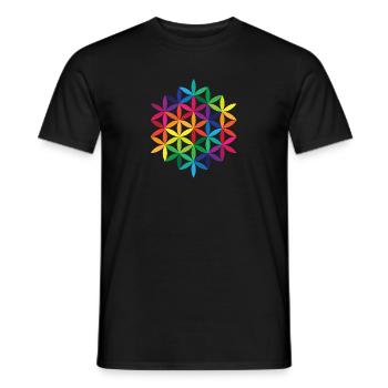 Regenbogenblume des Lebens 2 - Männer T-Shirt - Schwarz - Vorne - AI Model Male 178 light (178cm)