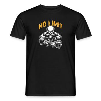 No Limit Hard Workout Skull with Dumbbell - Men's T-Shirt - black - Front - AI Model Male 178 light (178cm)