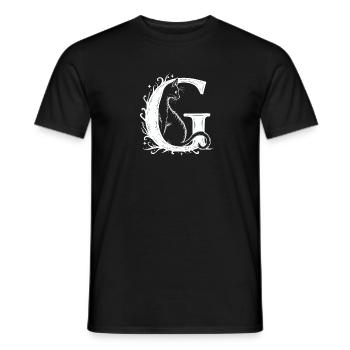 Lettre G avec chat - T-shirt homme - noir - Devant - AI Model Male 178 light (178cm)