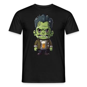 Halloween Beer Monster Funny Cartoon Design - Men's T-Shirt - black - Front - AI Model Male 178 light (178cm)