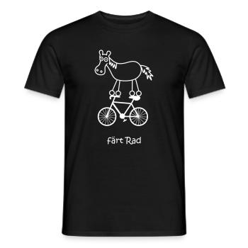 faert rad, fährt fahrrad, fahrradfahrendes Pferd - Männer T-Shirt - Schwarz - Vorne - AI Model Male 178 light (178cm)