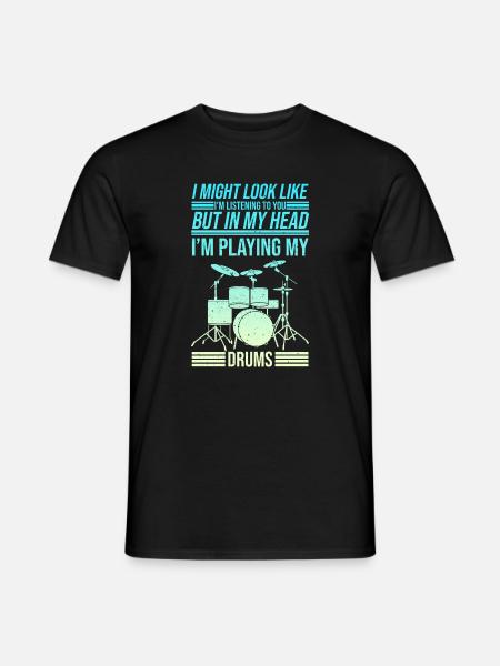 Drummer Schlagzeuger T-Shirt Schlagzeug Drum - Männer T-Shirt - Schwarz