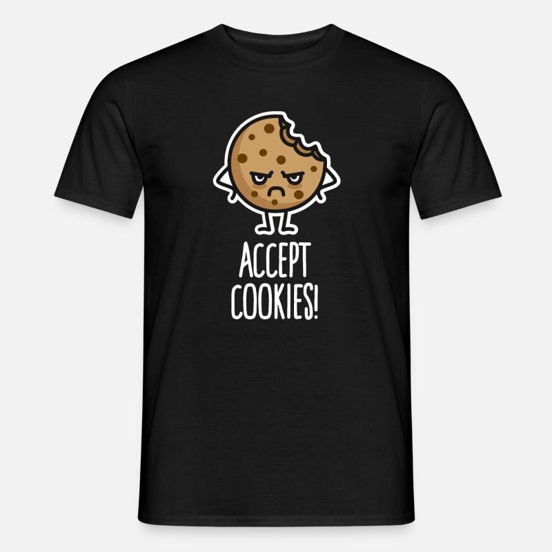 Lustige Programmierer Woke, Accept Cookies, Kekse - Männer T-Shirt - Schwarz