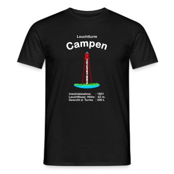 Leuchtturm Campen an der Ems Nordsee Handzeichnung - Männer T-Shirt - Schwarz - Vorne - AI Model Male 178 light (178cm)