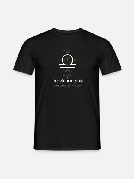 Der Schöngeist - Sternzeichen Waage - Männer T-Shirt - Schwarz