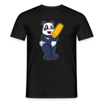 Panda Cricket Cricket Bat - Men's T-Shirt - black - Front - AI Model Male 178 light (178cm)