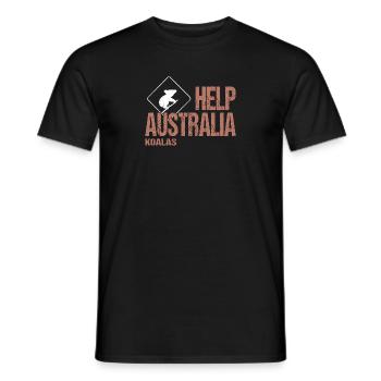 HELP AUSTRALIA KOALAS - Men's T-Shirt - black - Front - AI Model Male 178 light (178cm)