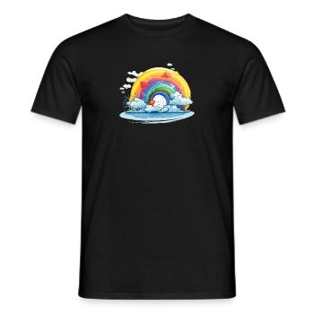 Fierté arc-en-ciel - T-shirt homme - noir - Devant - AI Model Male 178 light (178cm)