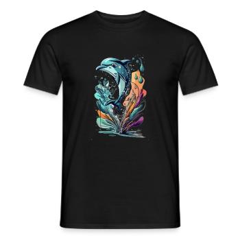 DELFIN - Männer T-Shirt - Schwarz - Vorne - AI Model Male 178 light (178cm)