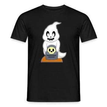 Ghost Halloween Tombstone - Men's T-Shirt - black - Front - AI Model Male 178 light (178cm)