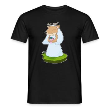 Reh Braut Blumenstrauß Hochzeit - Männer T-Shirt - Schwarz - Vorne - AI Model Male 178 light (178cm)