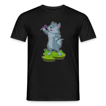 Wolf Dart Dartpfeil - Men's T-Shirt - black - Front - AI Model Male 178 light (178cm)