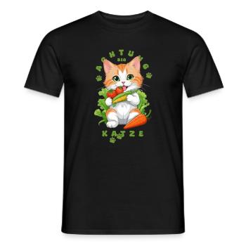 Bio Katze - Männer T-Shirt - Schwarz - Vorne - AI Model Male 178 light (178cm)