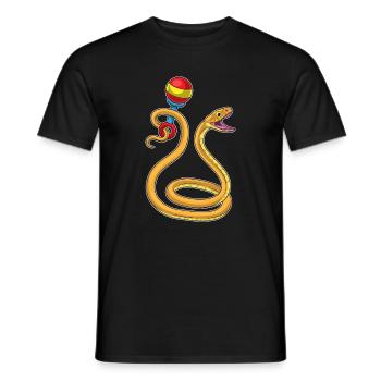 Schlange Musiker Rassel Musik - Männer T-Shirt - Schwarz - Vorne - AI Model Male 178 light (178cm)