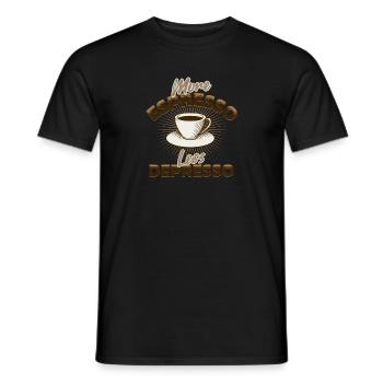 More Espresso - Men's T-Shirt - black - Front - AI Model Male 178 light (178cm)