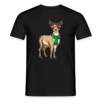 Rentier Weihnachten Winter - Männer T-Shirt - Schwarz - Vorne - AI Model Male 178 light (178cm)
