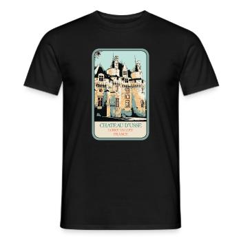 Château d'Ussé, Loire-Tal - Männer T-Shirt - Schwarz - Vorne - AI Model Male 178 light (178cm)