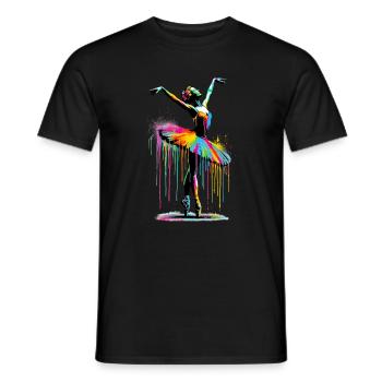 Danseuse de ballet avec tutu - T-shirt homme - noir - Devant - AI Model Male 178 light (178cm)