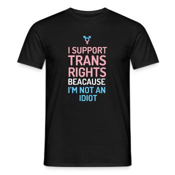 I Support Trans Rights - Men's T-Shirt - black - Front - AI Model Male 178 light (178cm)