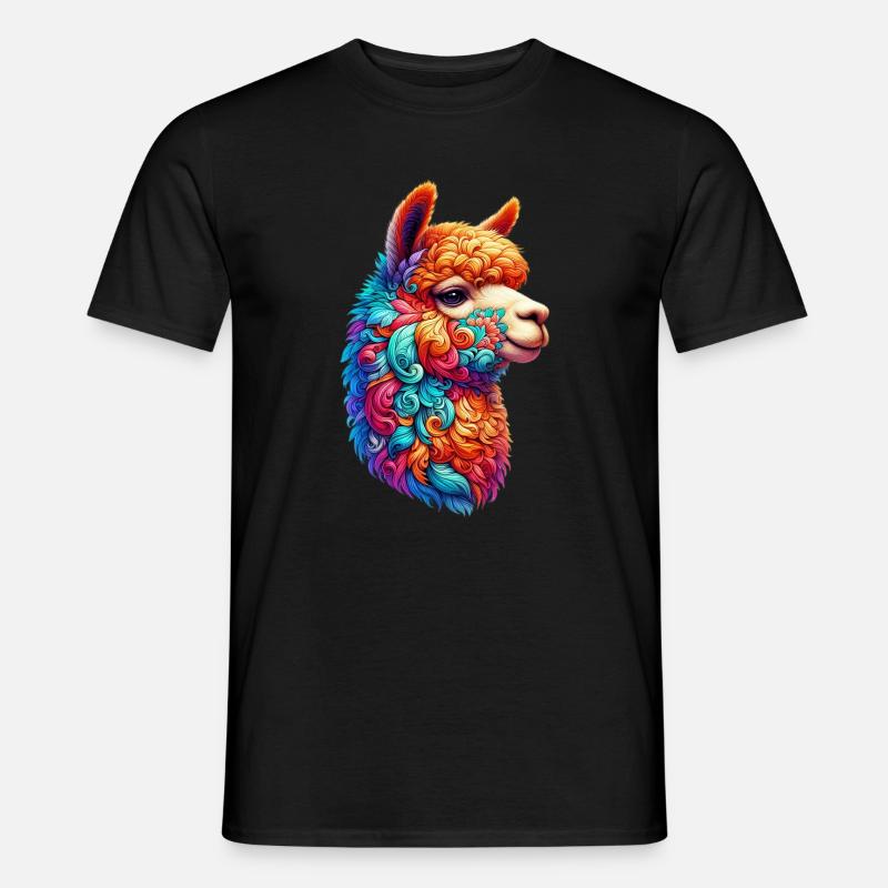 Alpaka - Männer T-Shirt - Schwarz
