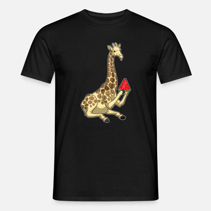 Giraffe Wassermelone - Männer T-Shirt - Schwarz