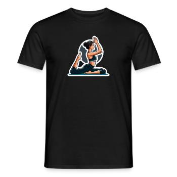 Yoga Frau Sticker - Männer T-Shirt - Schwarz - Vorne - AI Model Male 178 light (178cm)