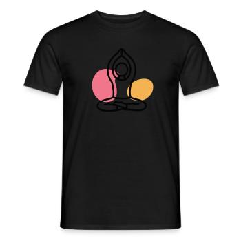 Serene Yoga Pose - Men's T-Shirt - black - Front - AI Model Male 178 light (178cm)