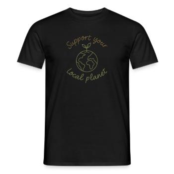 Support Your Local Planet – Eco-Style - Men's T-Shirt - black - Front - AI Model Male 178 light (178cm)